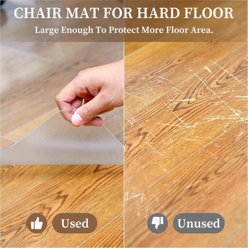 Naturei Chair Mat for Hard Floor, 36” x 72” Office Floor Mats for Rolling Chairs, Floor Protector Mats, Easy Glide Desk Floors Mat for Hardwood Floors (Rectangle) - Image 4